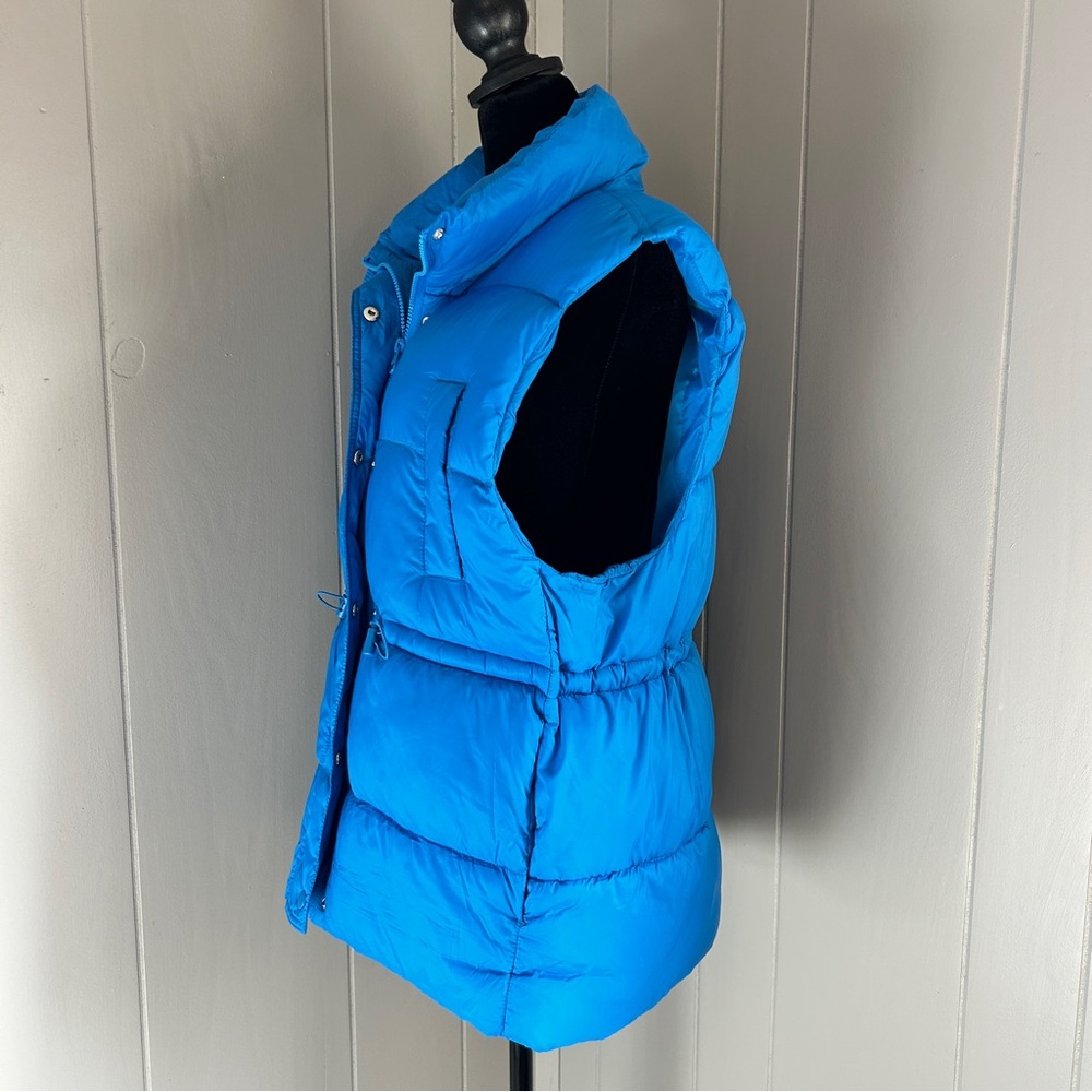 Love Tree Blue Puffer Vest With Cinch Waist Size Large - Picture 2 of 11